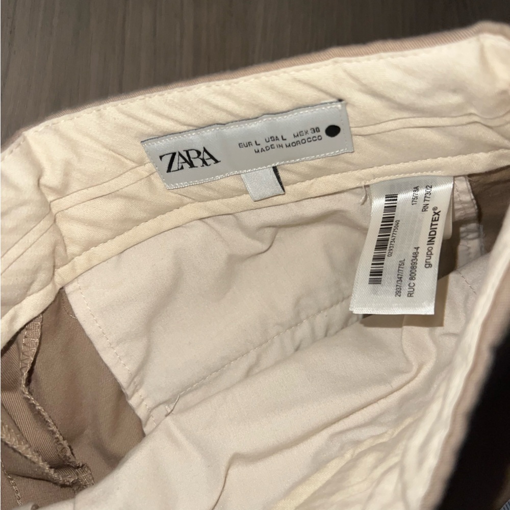Zara Tan High Waisted Pleated Ankle Pants Size L - Picture 6 of 14